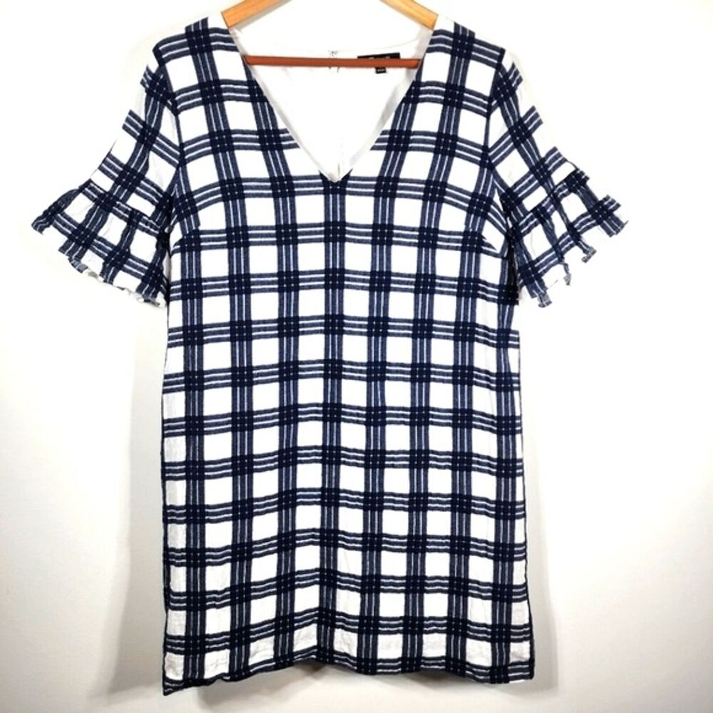 Madewell Blue Bell Sleeve Dress in Leighton Plaid Size 8